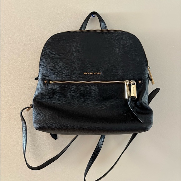 Michael Kors Handbags - Michael Kors Black Pebbled Leather Backpack